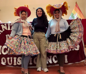 Yesenia with participants of the Enhancing Women's Civil Participation in Rural Peru Project